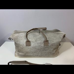 Cow hide duffel weekender bag